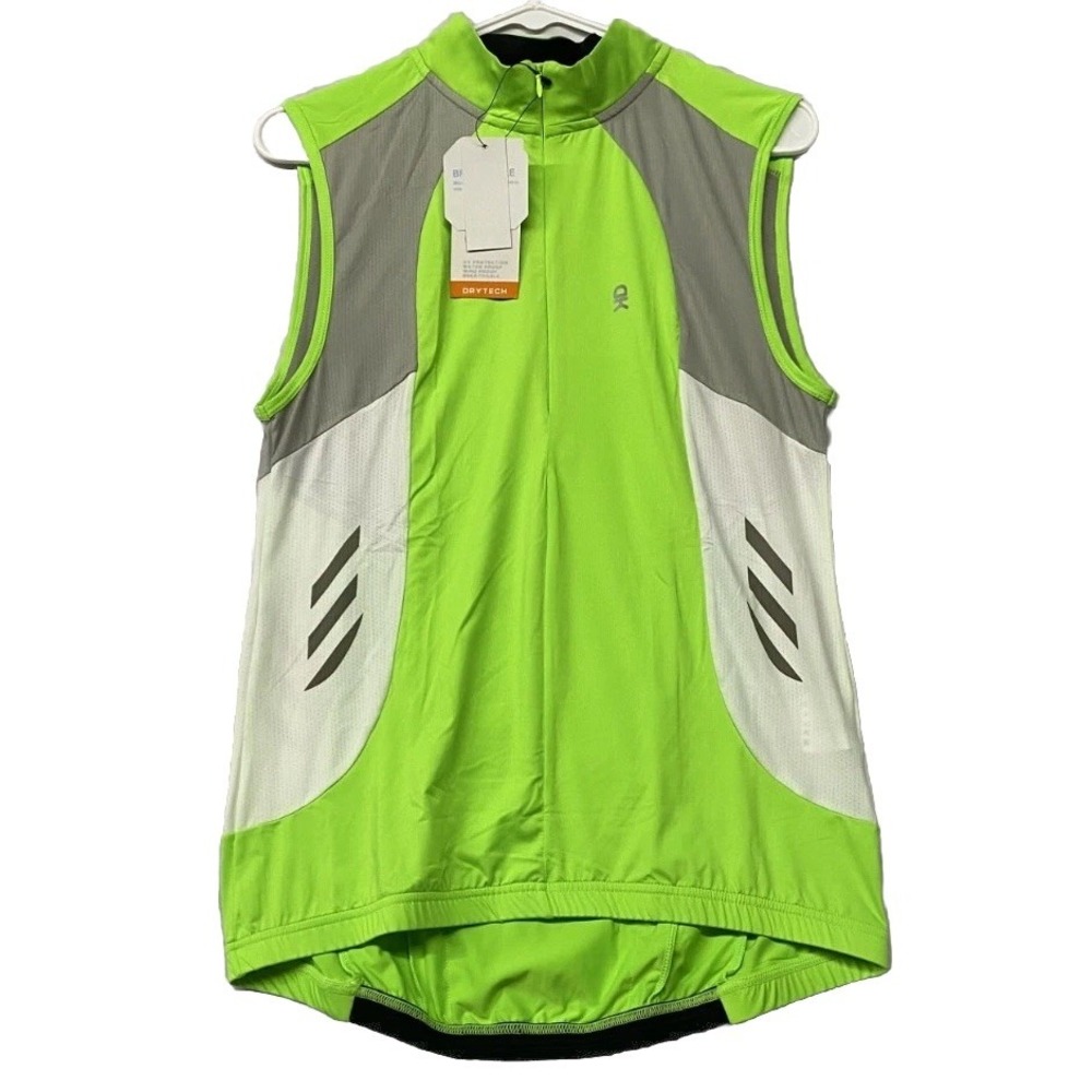 Little Donkey Andy Cycling Vest Womens M Neon Green Dry Tech Breathable Half Zip
